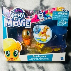 2017 My Little Pony: The Movie Applejack yellow Seapony 5” Figurine & Accessory